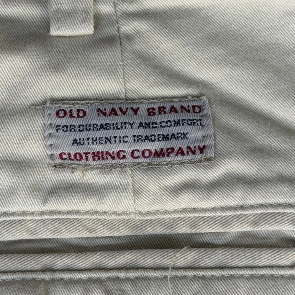 Vintage Old Navy Khakis Mens 38x32 Cream Off White Cotton Straight Chino Pants